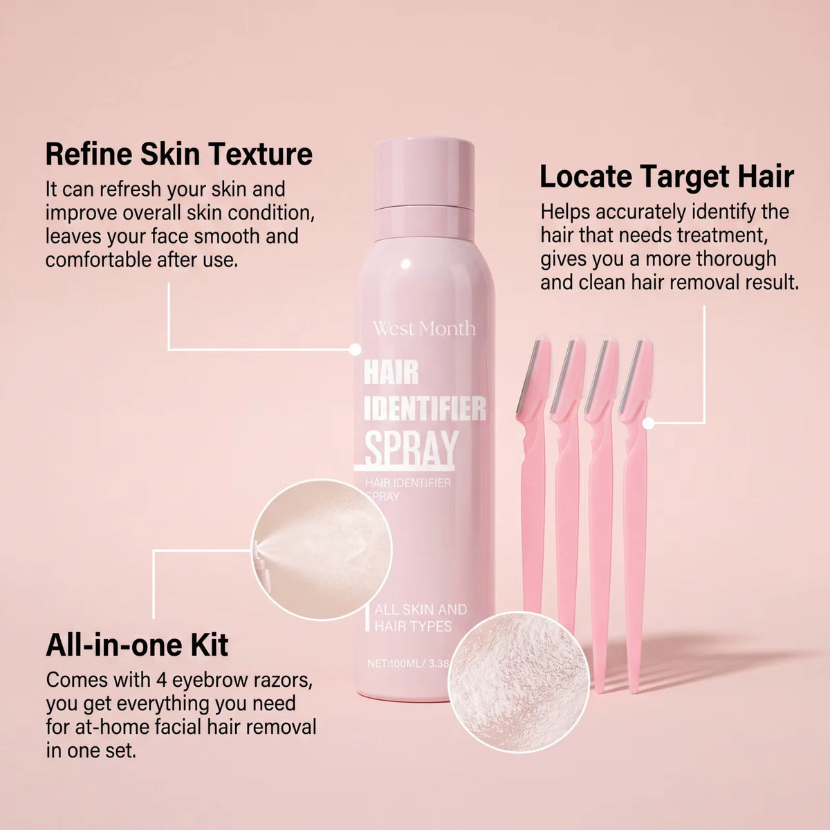 Revitalize Your Skin with Our Hair Identifier Spray: The Ultimate Face Shaving & Dermaplaning Moisturizing Kit